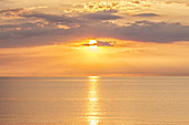 Sunset over the Baltic Sea, Island Hiddensee, Baltic coast, Mecklenburg-Western Pomerania, Northern Germany, Germany, Europa