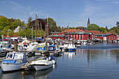 Wharf Siegfriedwerft in the harbour of Eckernförde, Baltic coast, Schleswig-Holstein, Northern Germany, Germany, Europe