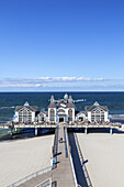 Seebrücke im Ostseebad Sellin, Insel Rügen, Ostseeküste, Vorpommern, Mecklenburg-Vorpommern, Norddeutschland, Deutschland, Europa