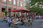 Courtyard terraces, Hofstatt, Sendlinger Strasse, Munich, Bavaria, Germany