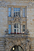 Facade of the historic Hypothekenbank, Kardinal-Faulhaber-Strasse, Munich, Bavaria, Germany