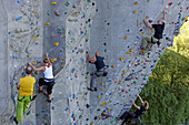 Climbing wall, DAV center, Thalkirchen, Munich, Bavaria, Germany