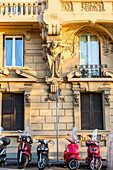 old town Genoa, house facade, Liguria, Italy