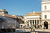 Piazza De Ferrari, main square of city Genoa, Liguria, Italy