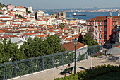 view from Miradouro de Sao Pedro de Alcantara, above Lisbon, Portugal