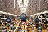 Time Out Market, Blick von oben, Mercado de Ribeira, Markthalle, Food Court, Gourmettempel, Lissabon, Cais do Sodré, Portugal