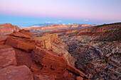 Sunset at Panorama Point , Henry Mountains , Waterpocket Fold , Capitol Reef National Park , Utah , Arizona , U.S.A. , America