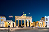 Brandenburg Gate and Pariser Platz at night, Berlin, Germany