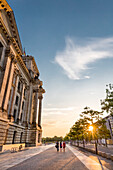 Sonnenuntergang am Reichstag, Mitte, Berlin, Deutschland