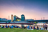 Beach bar Capital Beach along the River Spree, Main station, Berlin, Germany