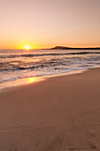 Playa Papagayo beach at sunset, near Playa Blanca, Lanzarote, Canary Islands, Spain, Atlantic, Europe