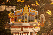 Wandmalerei im Grand Palace, Bangkok, Thailand, Südostasien, Asien