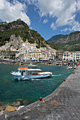 Amalfi from Harbour, Amalfi, Costiera Amalfitana (Amalfi Coast), UNESCO World Heritage Site, Campania, Italy, Europe