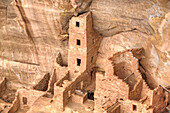 Anasazi Ruins, Square Tower House, dating from between 600 AD and 1300 AD, Mesa Verde National Park, UNESCO World Heritage Site, Colorado, United States of America, North America