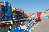 Canal and colourful facades, Burano, Veneto, Italy, Europe