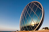 UAE, Abu Dhabi, Al Raha Beach, circular office building, headquarters of the Aldar Company, real estate developers.