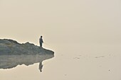 Fisherman on McCharles Lake, Greater Sudbury (Whitefish), Ontario, Canada.