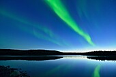 Aurora borealis (Northern Lights) over Prosperous Lake, Prosperous Lake Territorial Park, Yellowknife, Northwest Territories, Canada.
