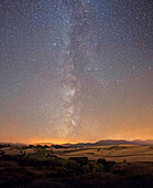 Milky Way around Rioja Alta Wine region, Spain, Europe.