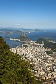 Brazil, Rio de Janeiro, view of the town from Corcovado lookout.
