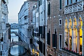 Rio de la Canonica and the Bridge of Sighs. Venice, Veneto, Italy.