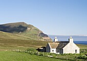 The island of Hoy, croft at the northern coast. europe, central europe, northern europe, united kingdom, great britain, scotland, northern isles,orkney islands, June.