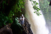 At the La Paz waterfalls under the vulcano Poas in the center, Costa Rica
