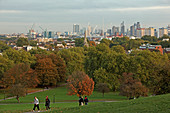View from Primrose Hill over the City of London, Great Britain