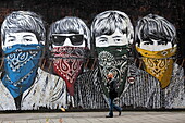 The Beatles, Graffiti by Mr Brainwash, Holborn, London, Great Britain