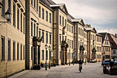 Street with baroque houses, Bayreuth, Frankonia, Bavaria, Germany