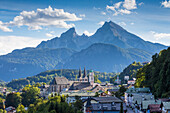 Berchtesgaden and Watzmann, Berchtesgadener Land, Bavaria, Germany, Europe