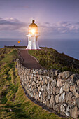 Leuchtturm im Abendlicht, cape Reinga, Aupouri Peninsula, Nordinsel, Neuseeland, Ozeanien