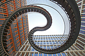 Endlose Treppe, endless stairs, an istallation by Olafur Eliasson in the court yard of KPMG AG; Ganghoferstrasse, Schwanthalerhoehe, Munich, Upper Bavaria, Bavaria, Germany