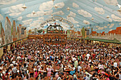 Hofbraeu beer tent, Oktoberfest, Munich, Upper Bavaria, Bavaria, Germany