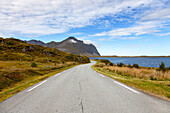 Strasse, Sommer, Küste, Vestvagoya, Lofoten, Norwegen, Europa