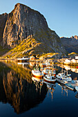 Boats, Port, Fjord, Sunset, Hamnoya, Moskenesoya, Lofoten, North, Norway