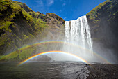 Skogarfoss, Skogar, Waterfall, Rainbow, Cliffs, Iceland, Europe