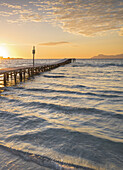 Footbridge in bay of Badia d'Alcudia, Majorca, Baleares, Spain