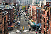 Henry Street from the Manhatten Bridge, Manhattan, New York City, New York, USA