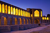Iran, Central Iran, Esfahan, Si-o-Seh Bridge, dawn.