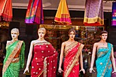 Asia, India, Uttar Pradesh, Varanasi (Benares), sari shop.
