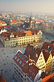 Aerial view at Market Square, Wroclaw Old Town, Poland.