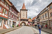 Obertor the Upper gate tower in Gengenbach, Black Forest, Baden-Wurttemberg, Germany, Europe on May 15, 2016.