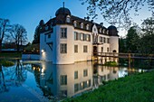 Evening at Schloss Bottmingen, canton Basel-Country, Switzerland.
