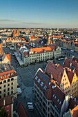 A view on old town from Elizabeth church tower, Wroclaw, Lower Silesia, Poland.