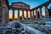 Paestum was a major ancient Greek city on the coast of the Tyrrhenian Sea in Magna Graecia (southern Italy). The ruins of Paestum are famous for their three ancient Greek temples in the Doric order, dating from about 600 to 450 BC, which are in a very goo