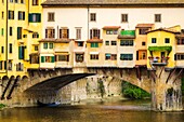 Shop windows and shutters, Ponte Vecchio, Florence, Tuscany, Italy.