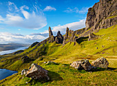 View of the Old Man of Storr, Isle of Skye, Inner Hebrides, Scotland, United Kingdom, Europe