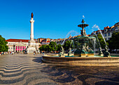 View of the Pedro IV Square, Lisbon, Portugal, Europe