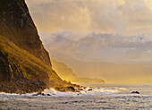 View of the cliffs near the Ponta de Sao Jorge, Madeira, Portugal, Atlantic Ocean, Europe